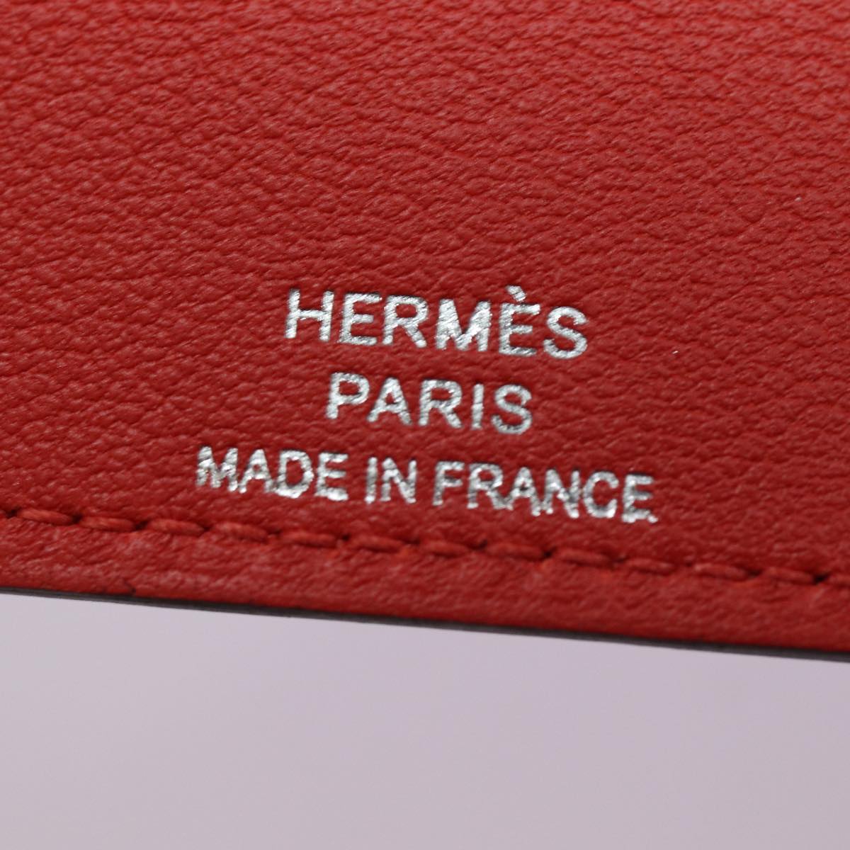 HERMES Yuris GM Note Cover Leather Red Auth am6812