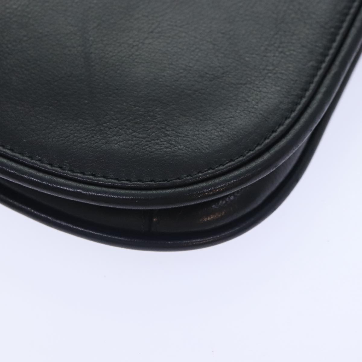 GUCCI Clutch Bag Leather Black Auth am6818