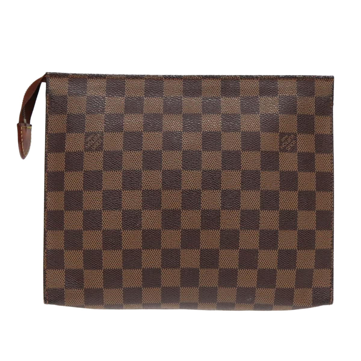 LOUIS VUITTON Damier Ebene Poche Toilette 26 Pouch N47543 LV Auth am6827