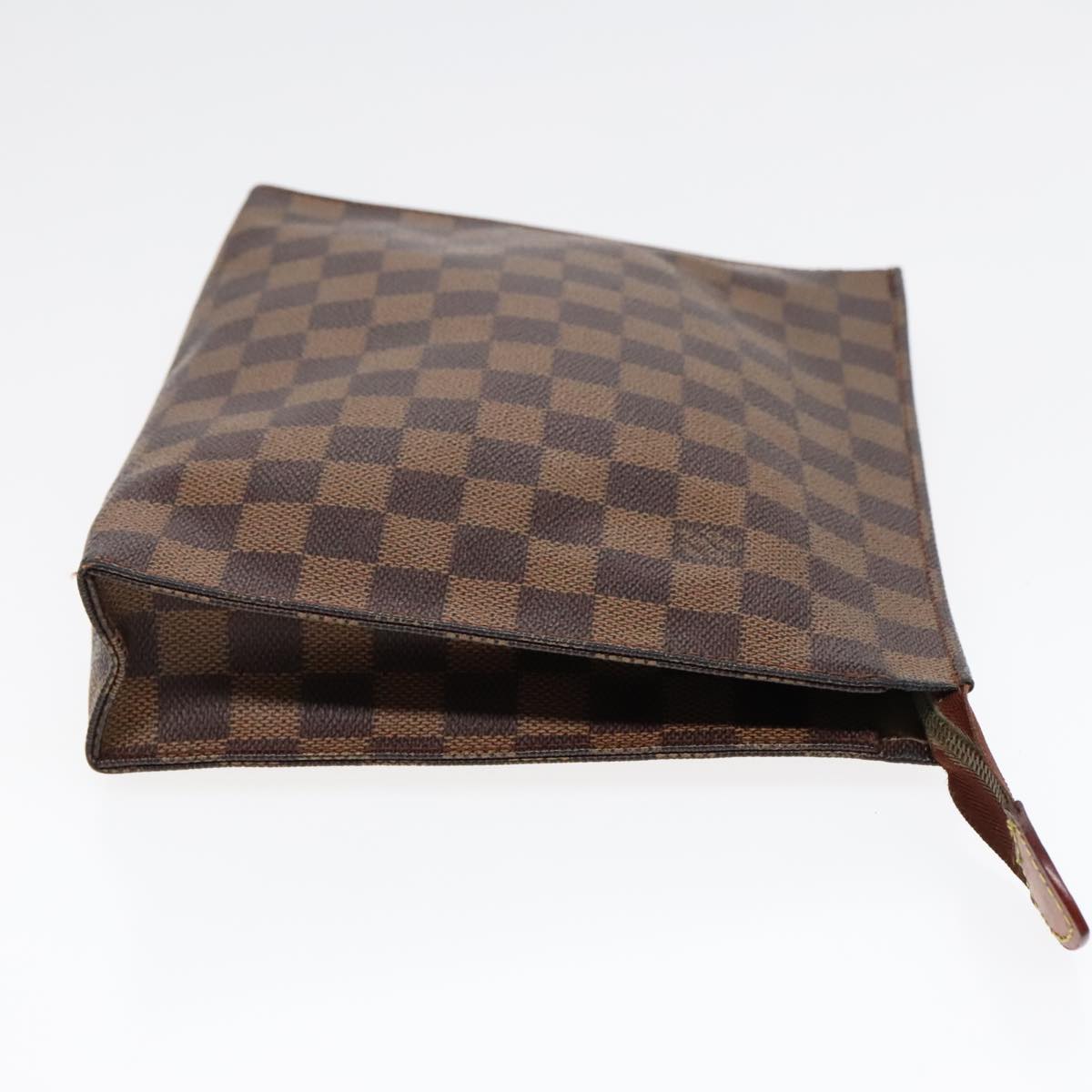 LOUIS VUITTON Damier Ebene Poche Toilette 26 Pouch N47543 LV Auth am6827