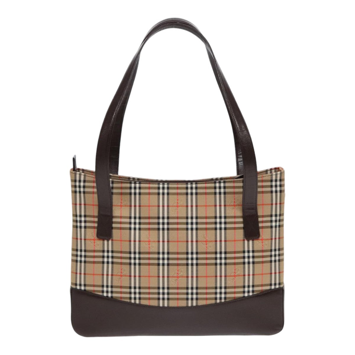 BURBERRY Nova Check Tote Bag Canvas Beige Auth am6828A