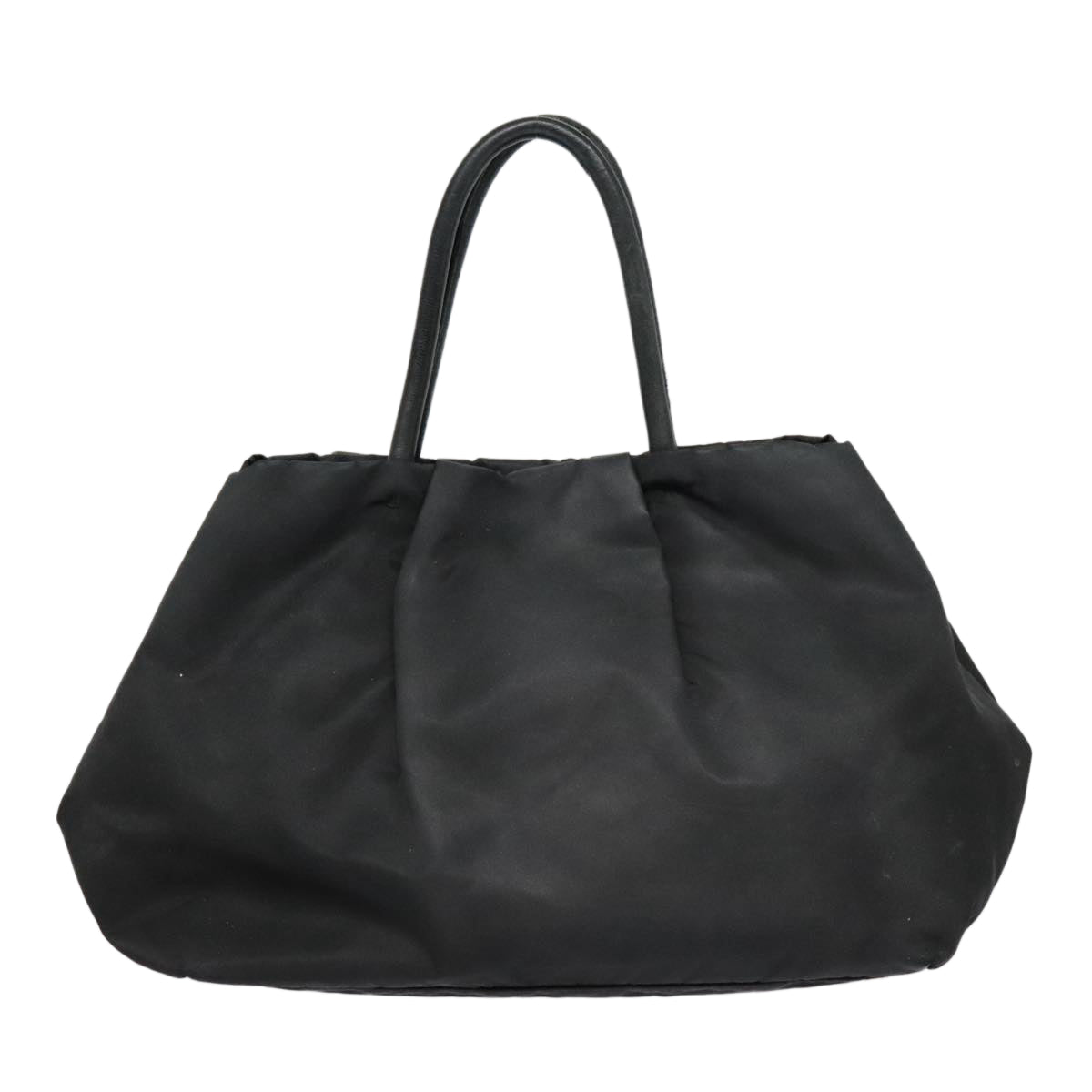 PRADA Ribbon Hand Bag Nylon Black Auth am6830