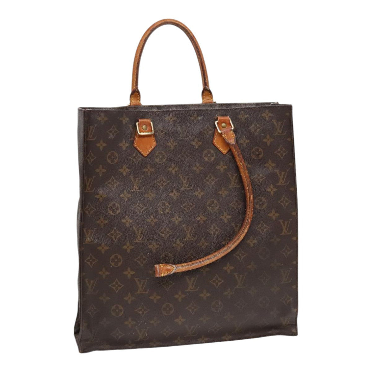 LOUIS VUITTON Monogram Sac Plat Hand Bag M51140 LV Auth am6851