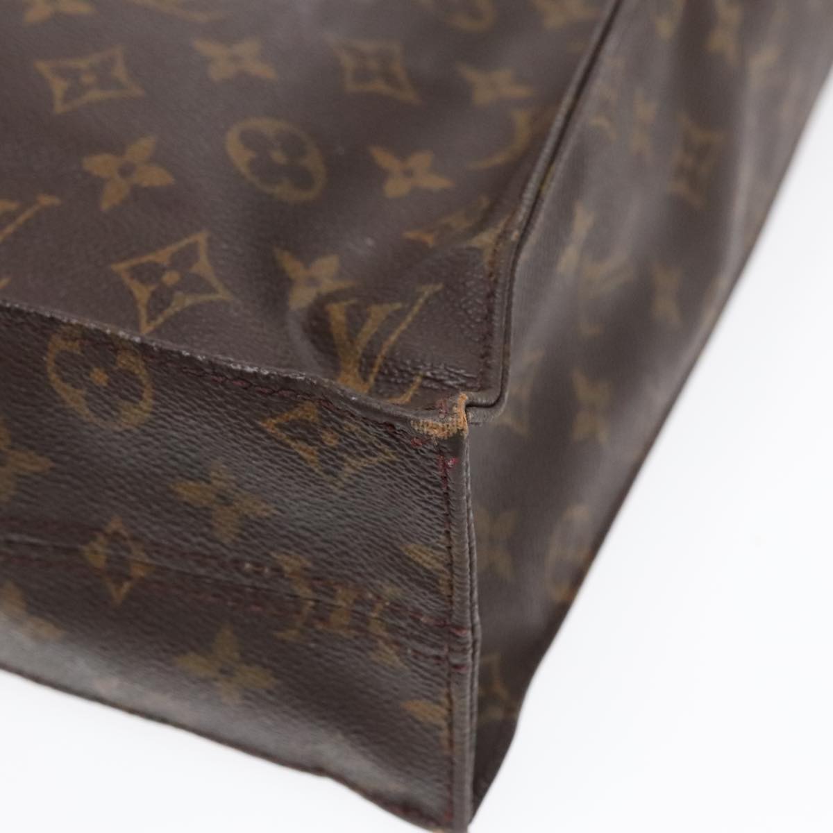 LOUIS VUITTON Monogram Sac Plat Hand Bag M51140 LV Auth am6851