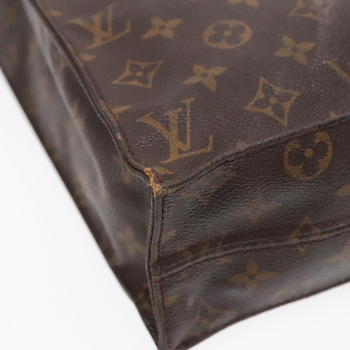 LOUIS VUITTON Monogram Sac Plat Hand Bag M51140 LV Auth am6851