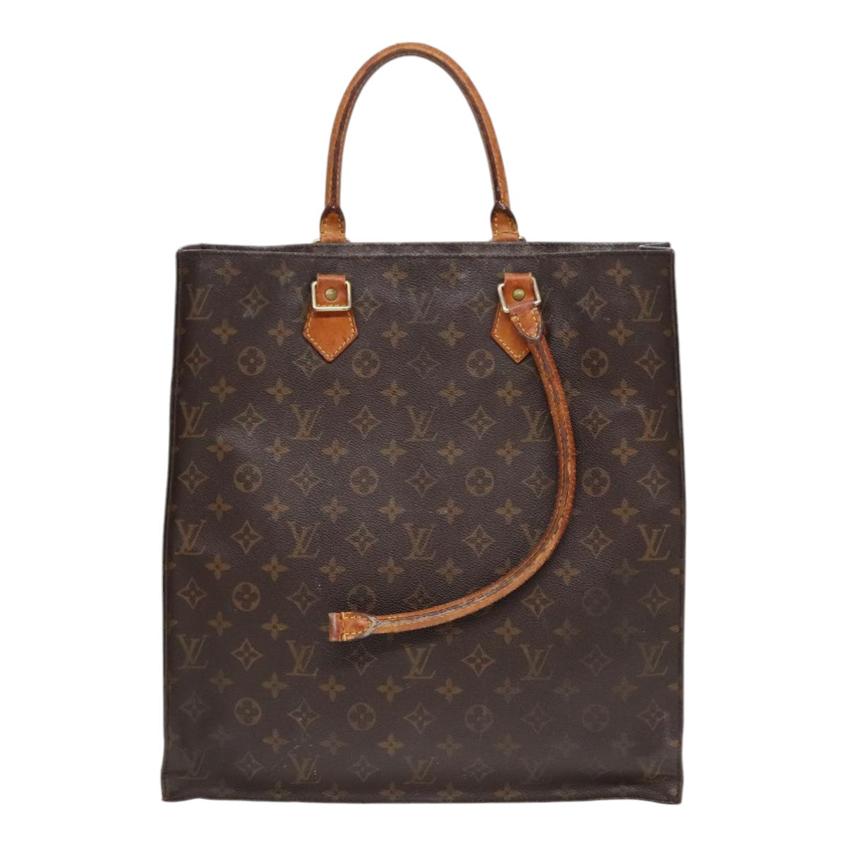 LOUIS VUITTON Monogram Sac Plat Hand Bag M51140 LV Auth am6851