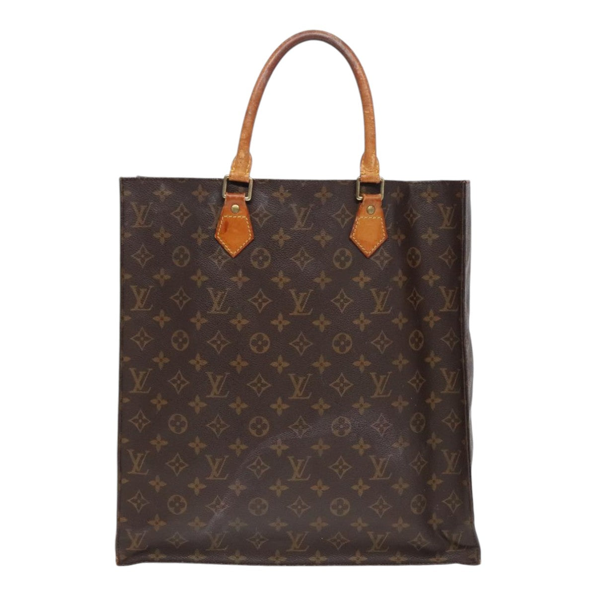 LOUIS VUITTON Monogram Sac Plat Hand Bag M51140 LV Auth am6851