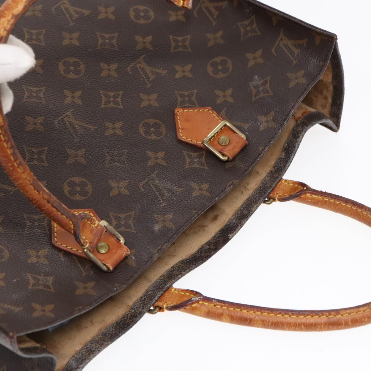 LOUIS VUITTON Monogram Sac Plat Hand Bag M51140 LV Auth am6851