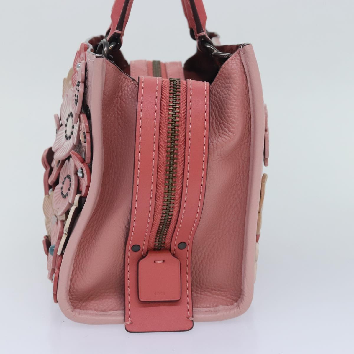 Coach Rogue 25 Hand Bag Leather 2way Pink Auth am6867