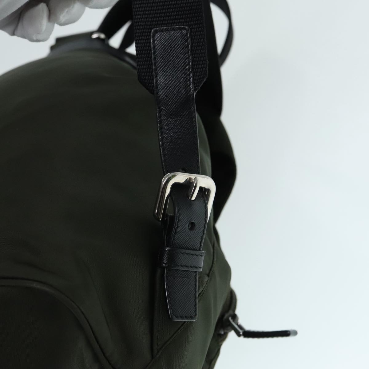 PRADA Backpack Nylon Khaki Auth am6878