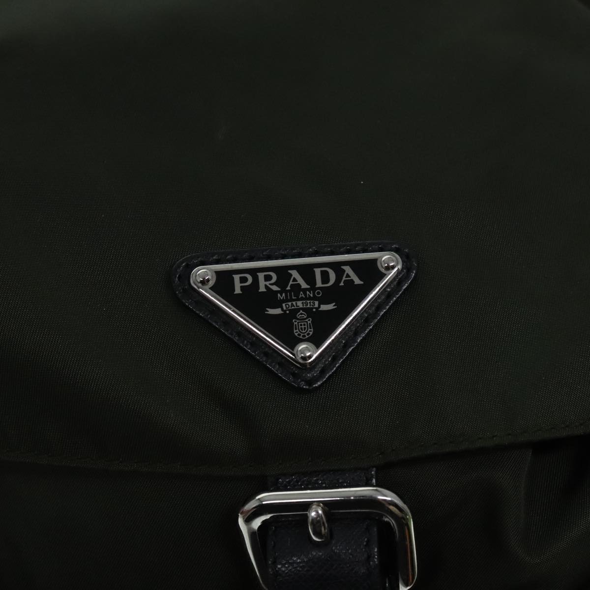 PRADA Backpack Nylon Khaki Auth am6878