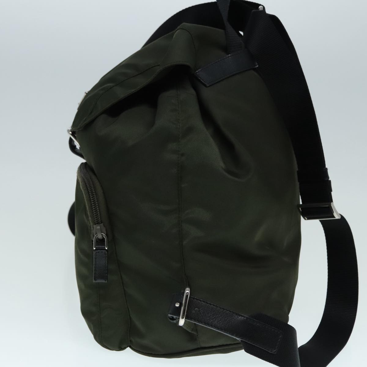 PRADA Backpack Nylon Khaki Auth am6878