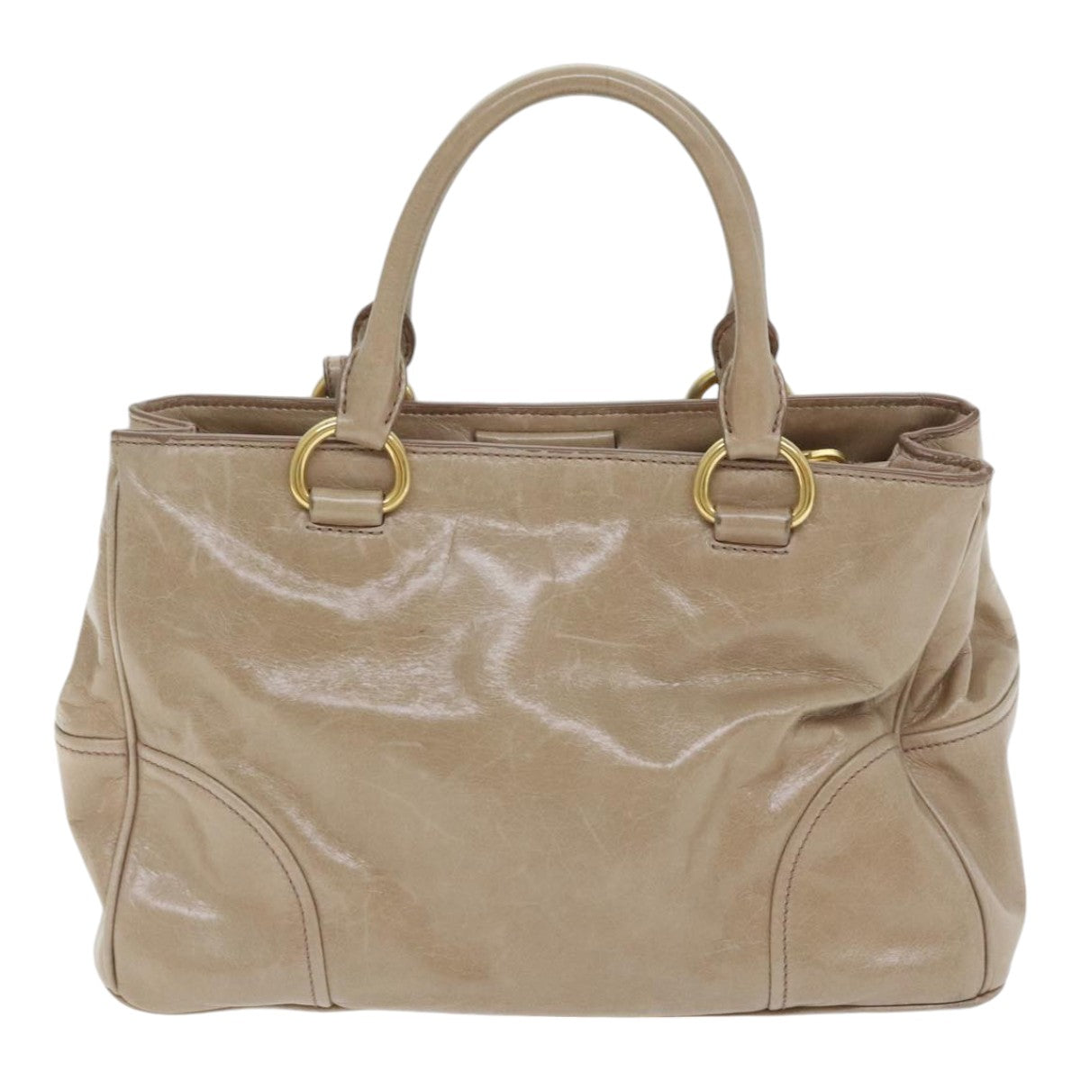 Miu Miu Hand Bag Leather 2way Beige Auth am6880