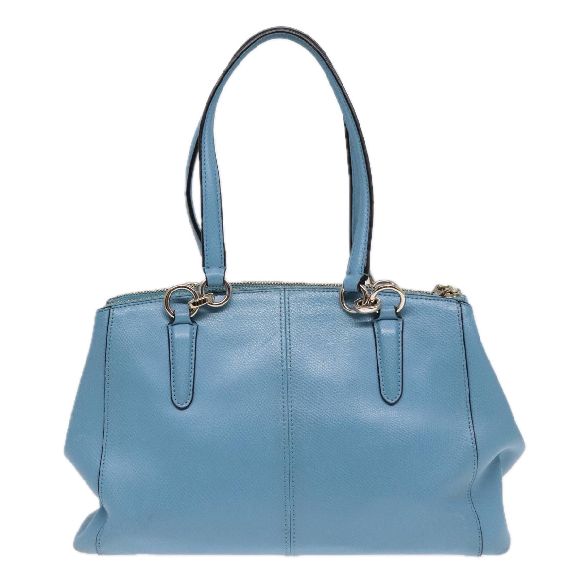 Coach Hand Bag Leather 2way Blue Auth am6882