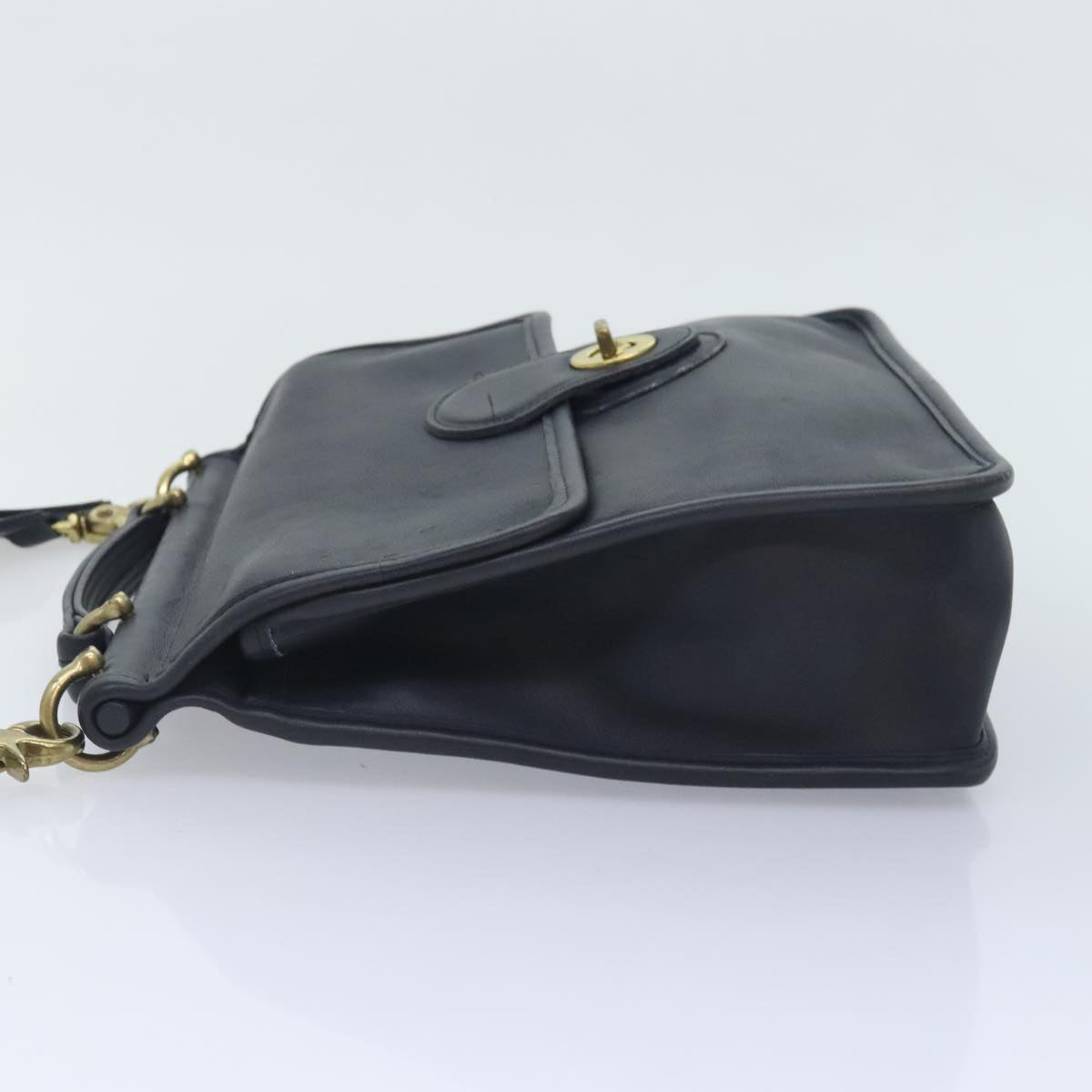 Coach Hand Bag Leather 2way Black Auth am6884