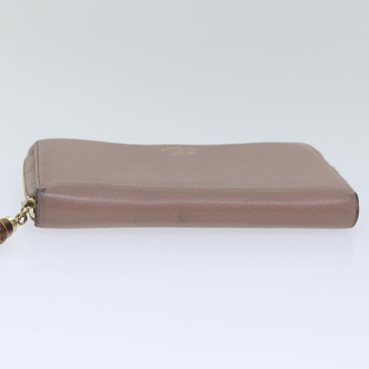 GUCCI Bamboo Wallet Leather Pink Gold 307984 Auth am6900