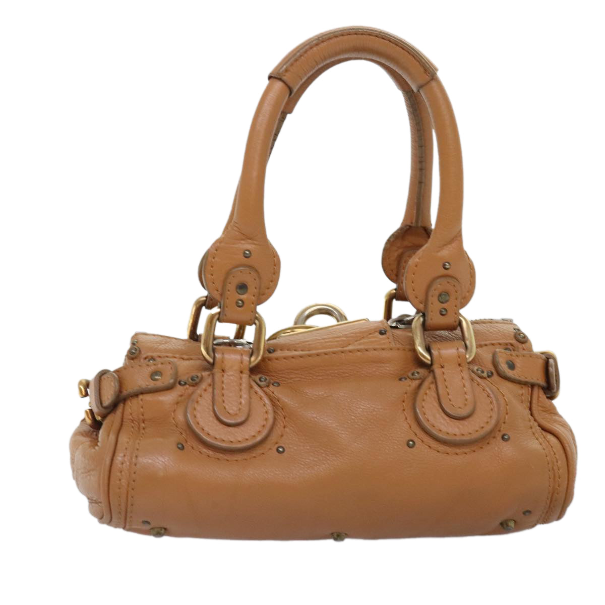 Chloe Paddington mini Hand Bag Leather Brown Auth am6913