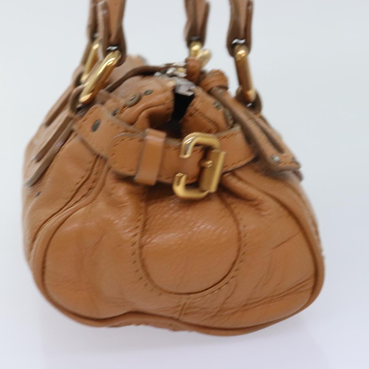 Chloe Paddington mini Hand Bag Leather Brown Auth am6913