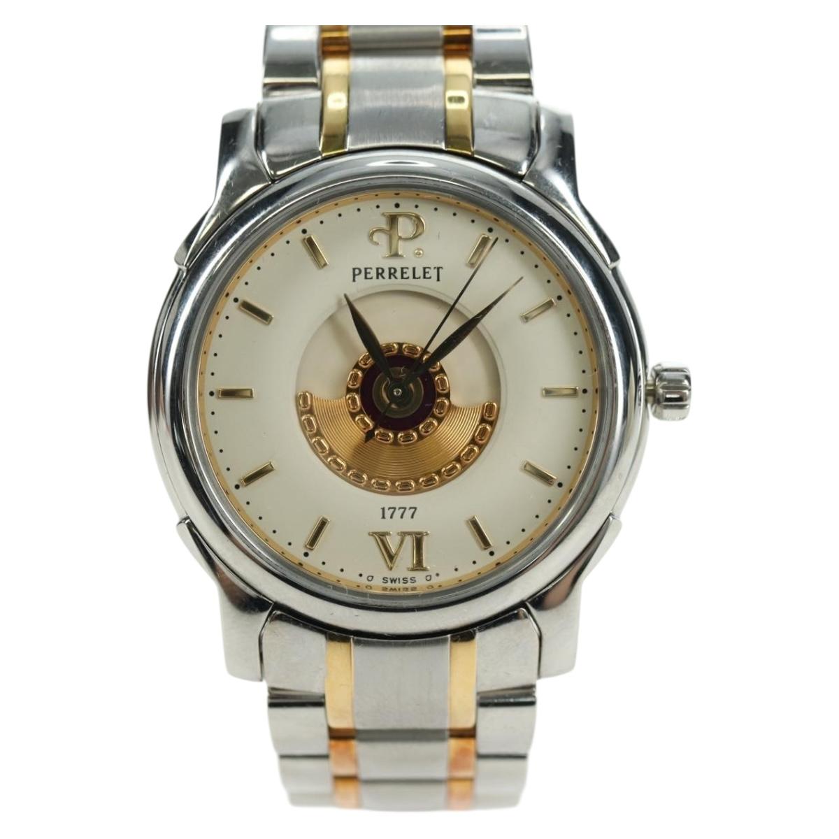 PERRELET Double Rotor Watch Two Tone Design No 45 Stainless Auth am6930SM