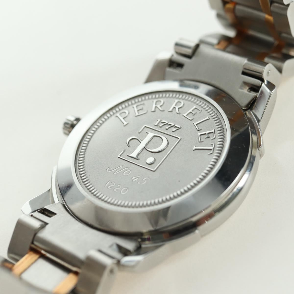 PERRELET Double Rotor Watch Two Tone Design No 45 Stainless Auth am6930SM
