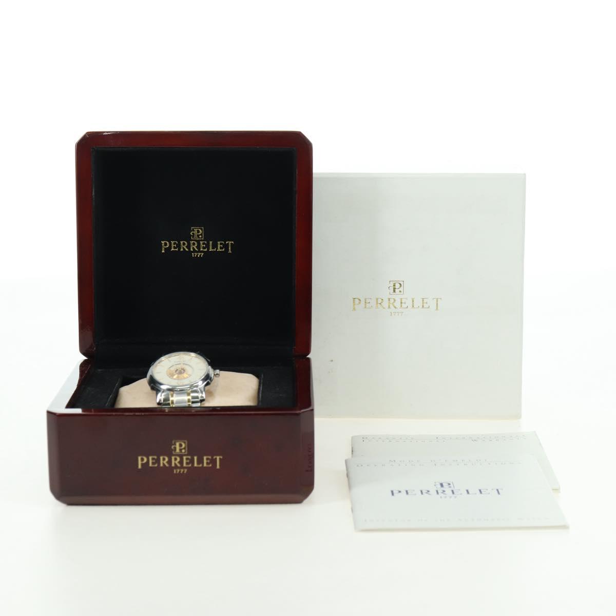 PERRELET Double Rotor Watch Two Tone Design No 45 Stainless Auth am6930SM