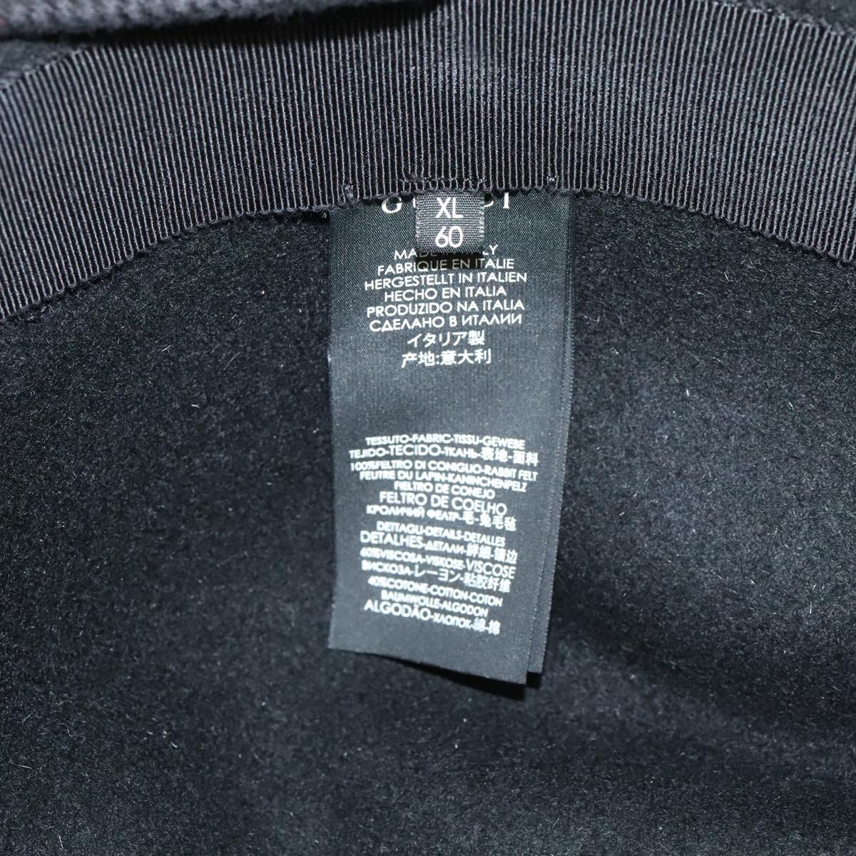 GUCCI Hat Felt XL Black Auth am6942