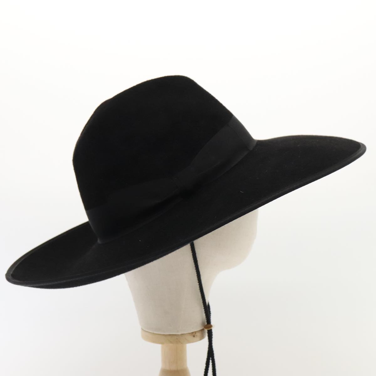 GUCCI Hat Felt XL Black Auth am6942