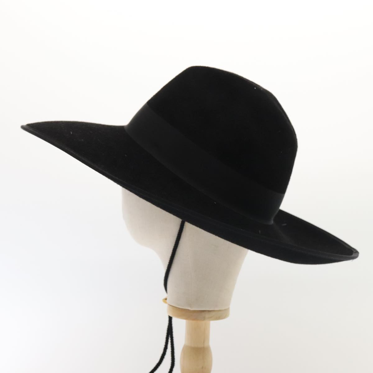 GUCCI Hat Felt XL Black Auth am6942