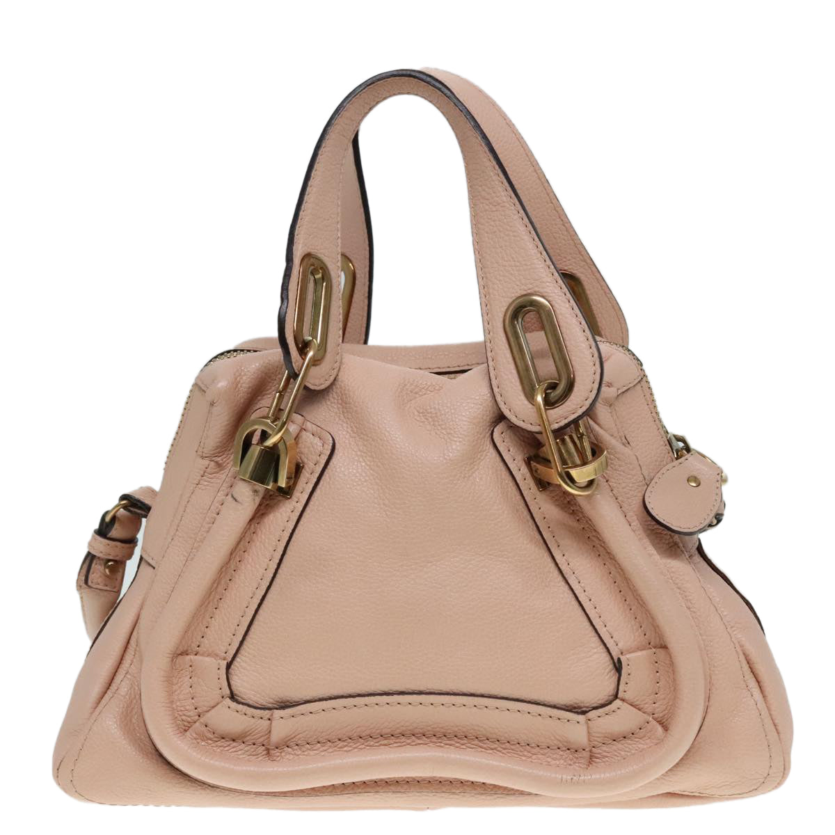 Chloe Paraty Hand Bag Leather 2way Pink Auth am6963