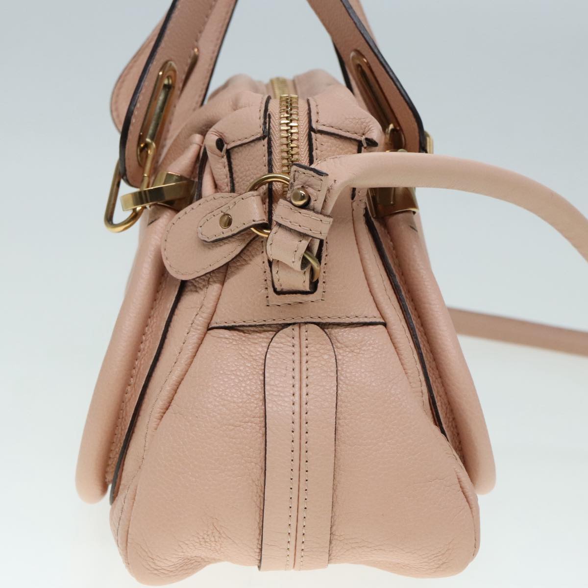 Chloe Paraty Hand Bag Leather 2way Pink Auth am6963