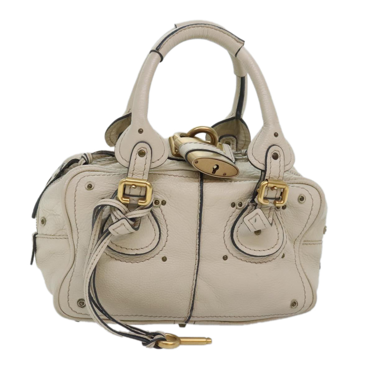 Chloe Paddington Hand Bag Leather Beige Auth am6965