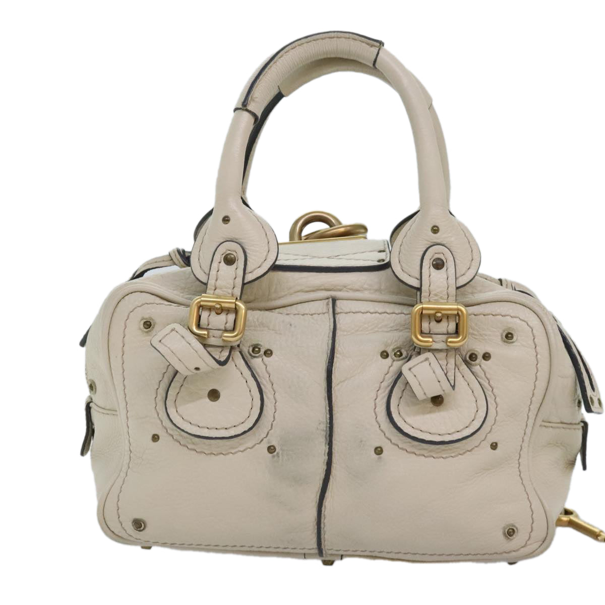 Chloe Paddington Hand Bag Leather Beige Auth am6965