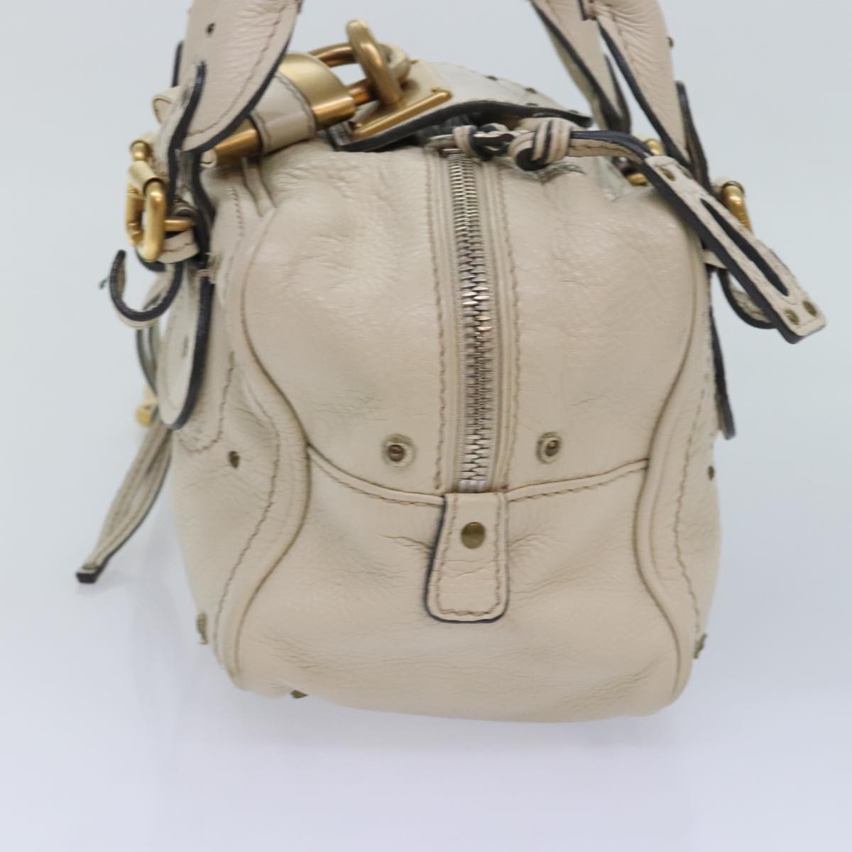 Chloe Paddington Hand Bag Leather Beige Auth am6965