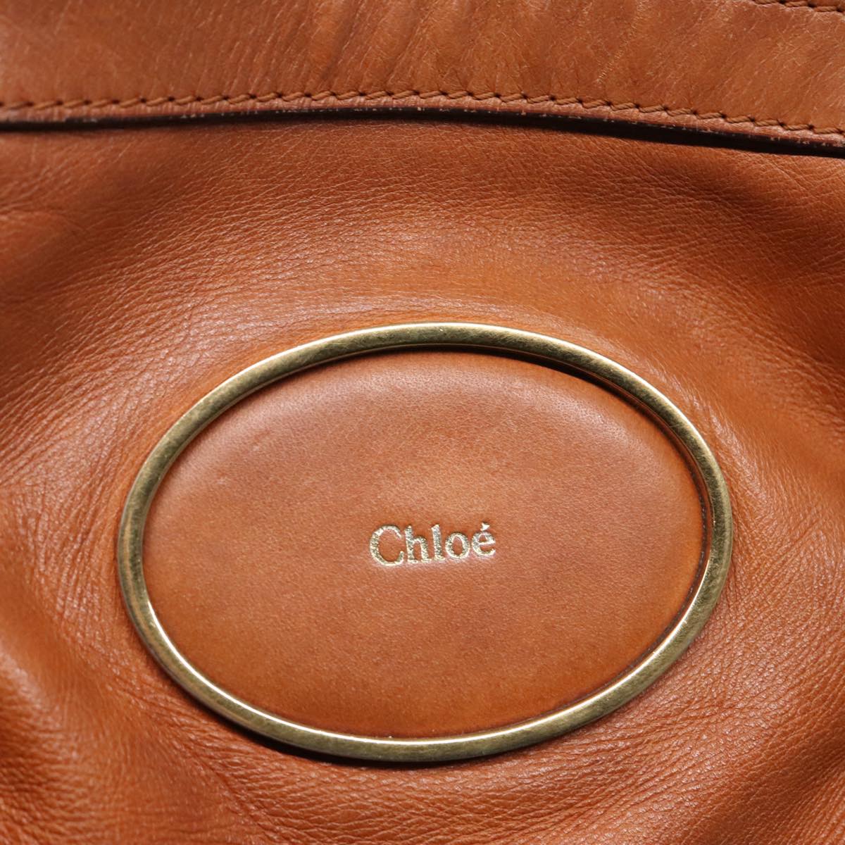 Chloe Victoria Hand Bag Leather 2way Brown Auth am6967