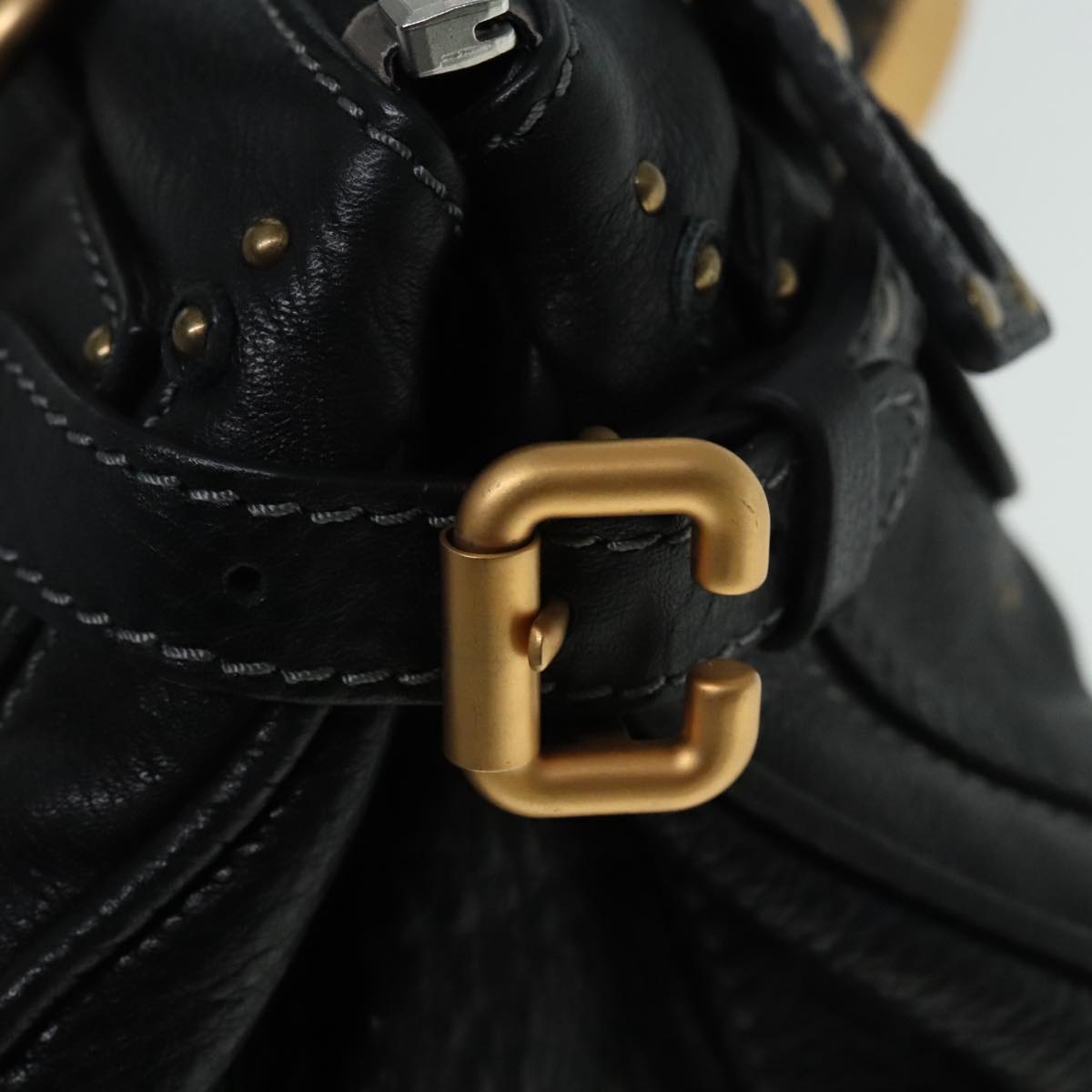 Chloe Paddington Hand Bag Leather Black Auth am6970