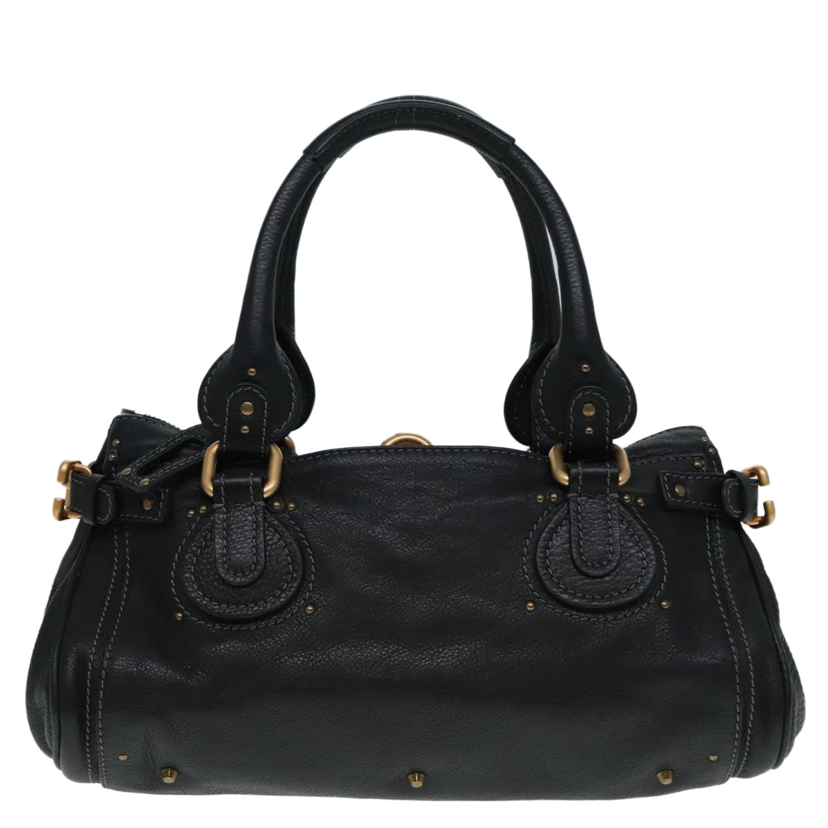 Chloe Paddington Hand Bag Leather Black Auth am6970