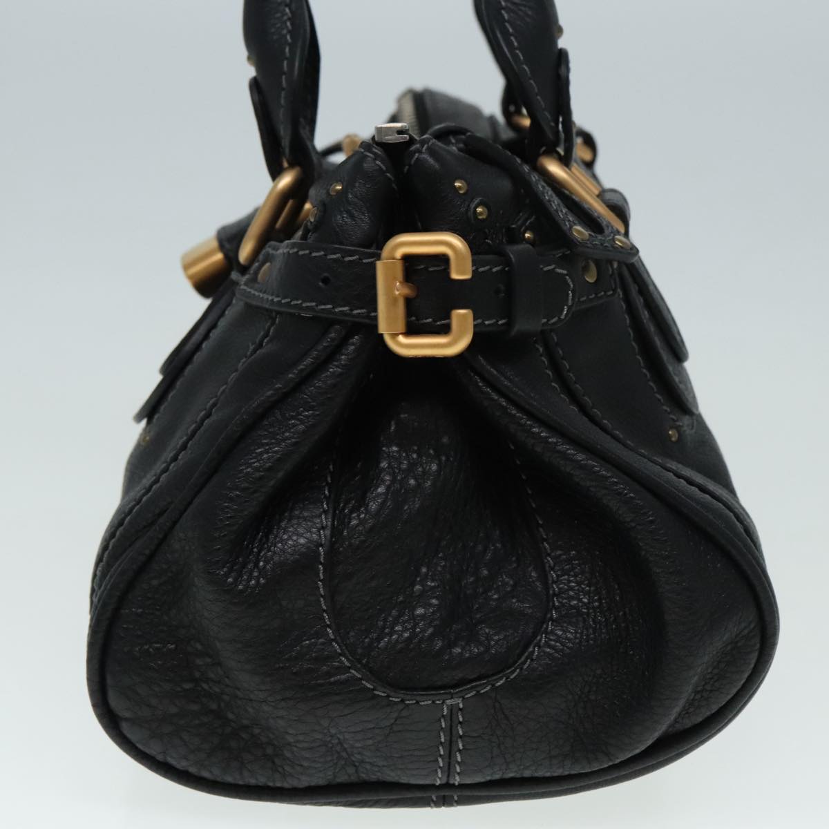 Chloe Paddington Hand Bag Leather Black Auth am6970