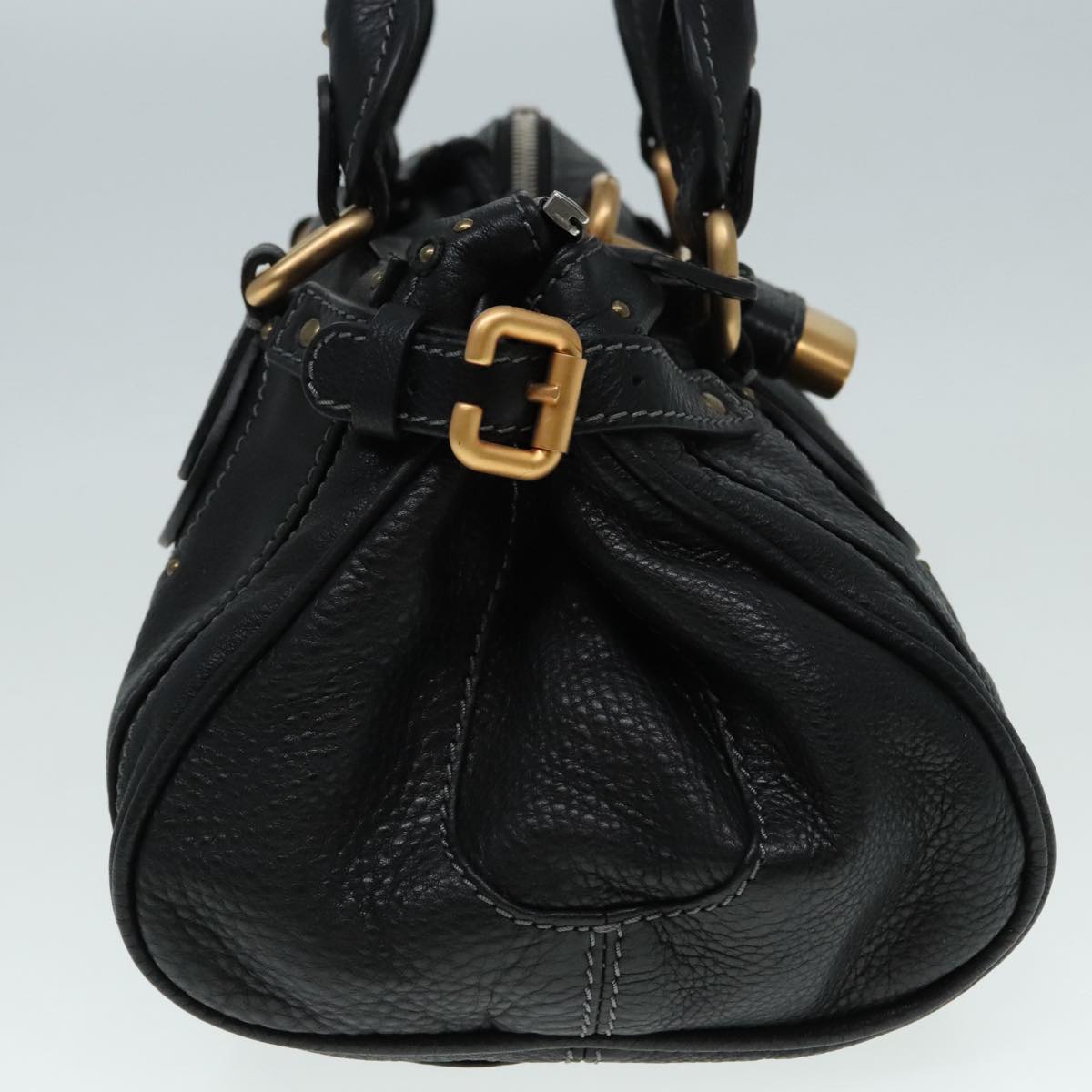 Chloe Paddington Hand Bag Leather Black Auth am6970