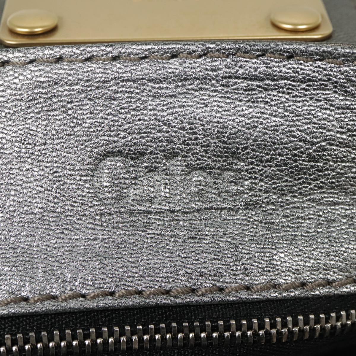 Chloe Paddington Hand Bag Leather Silver Auth am6971