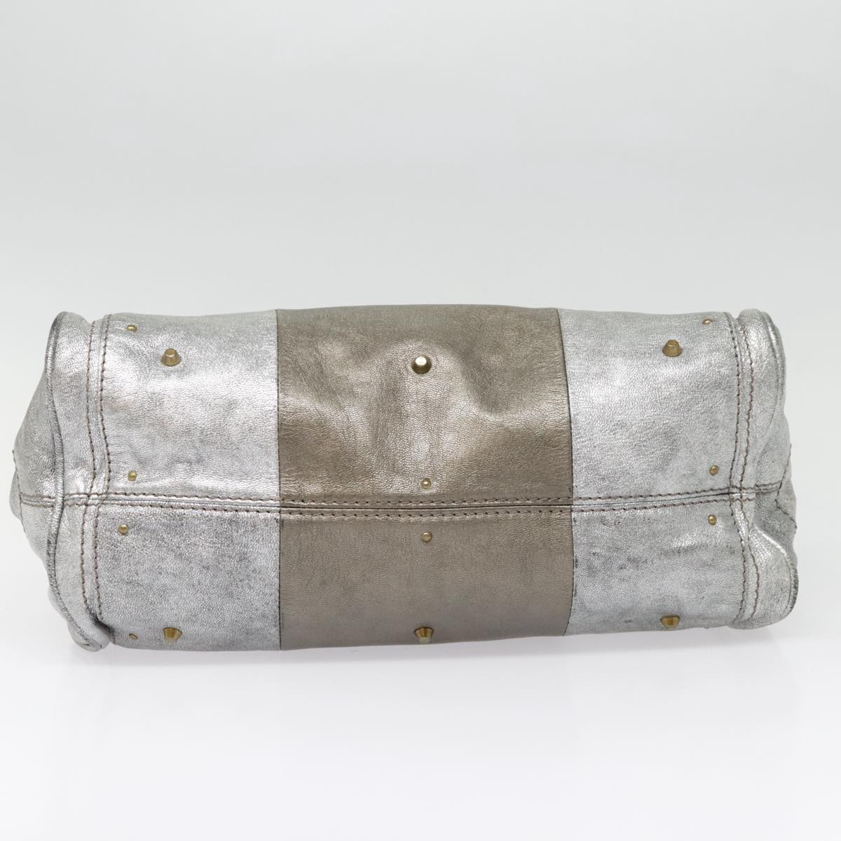 Chloe Paddington Hand Bag Leather Silver Auth am6971