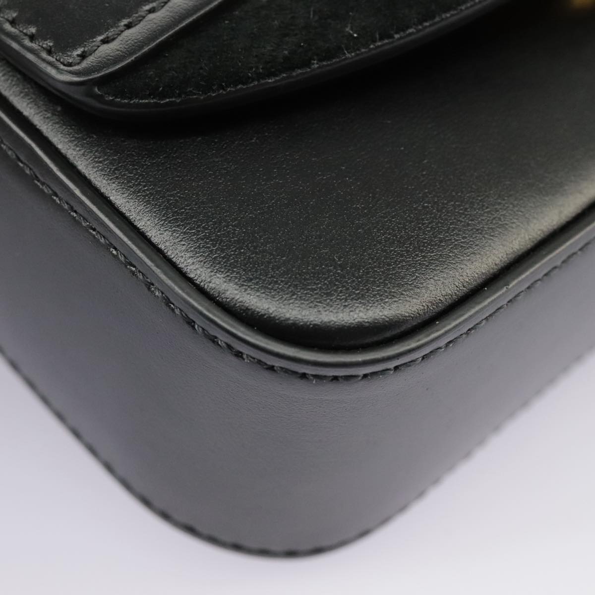 Chloe Mini Hand Bag Leather 2way Black Gold Auth am7172V