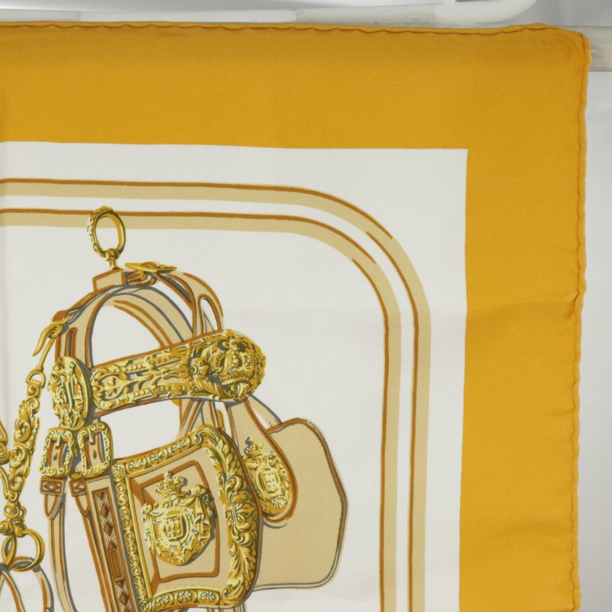 HERMES Carre 40 Scarf ""BRIDES de GALA"" Silk Yellow Auth am7241