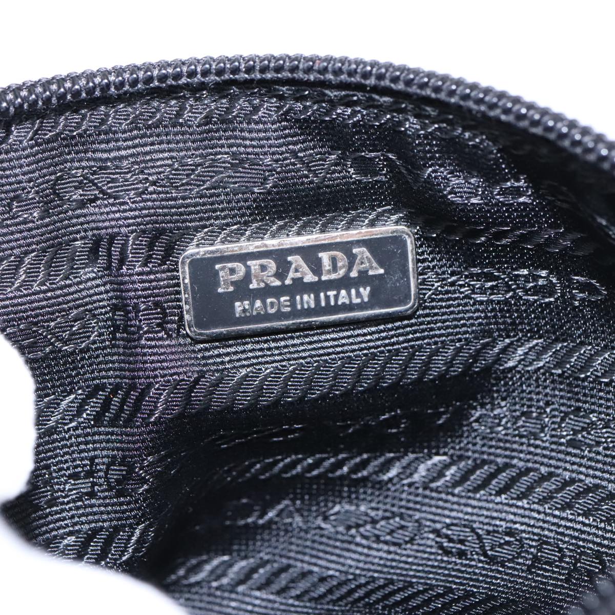 PRADA Pouch Nylon Black Silver Auth am7271