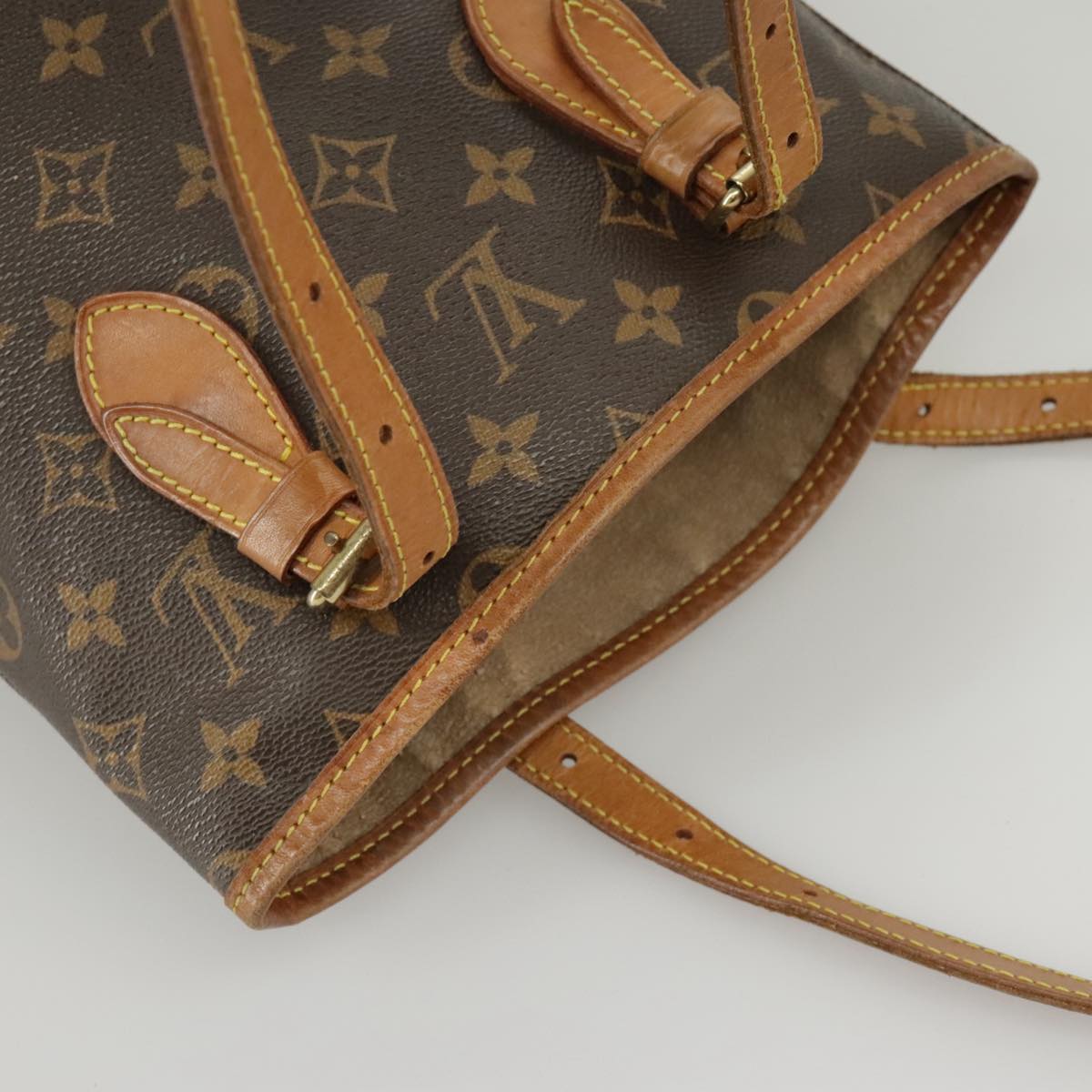 LOUIS VUITTON Monogram Bucket PM Shoulder Bag M42238 LV Auth am7284