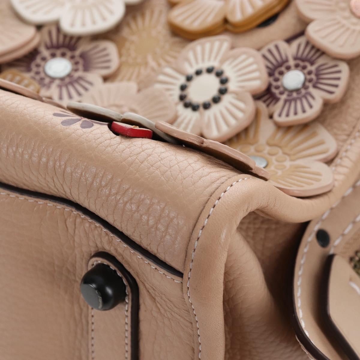 Coach Rogue 31 Hand Bag Leather Beige Auth am7357V