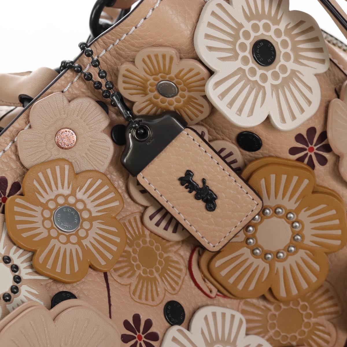 Coach Rogue 31 Hand Bag Leather Beige Auth am7357V