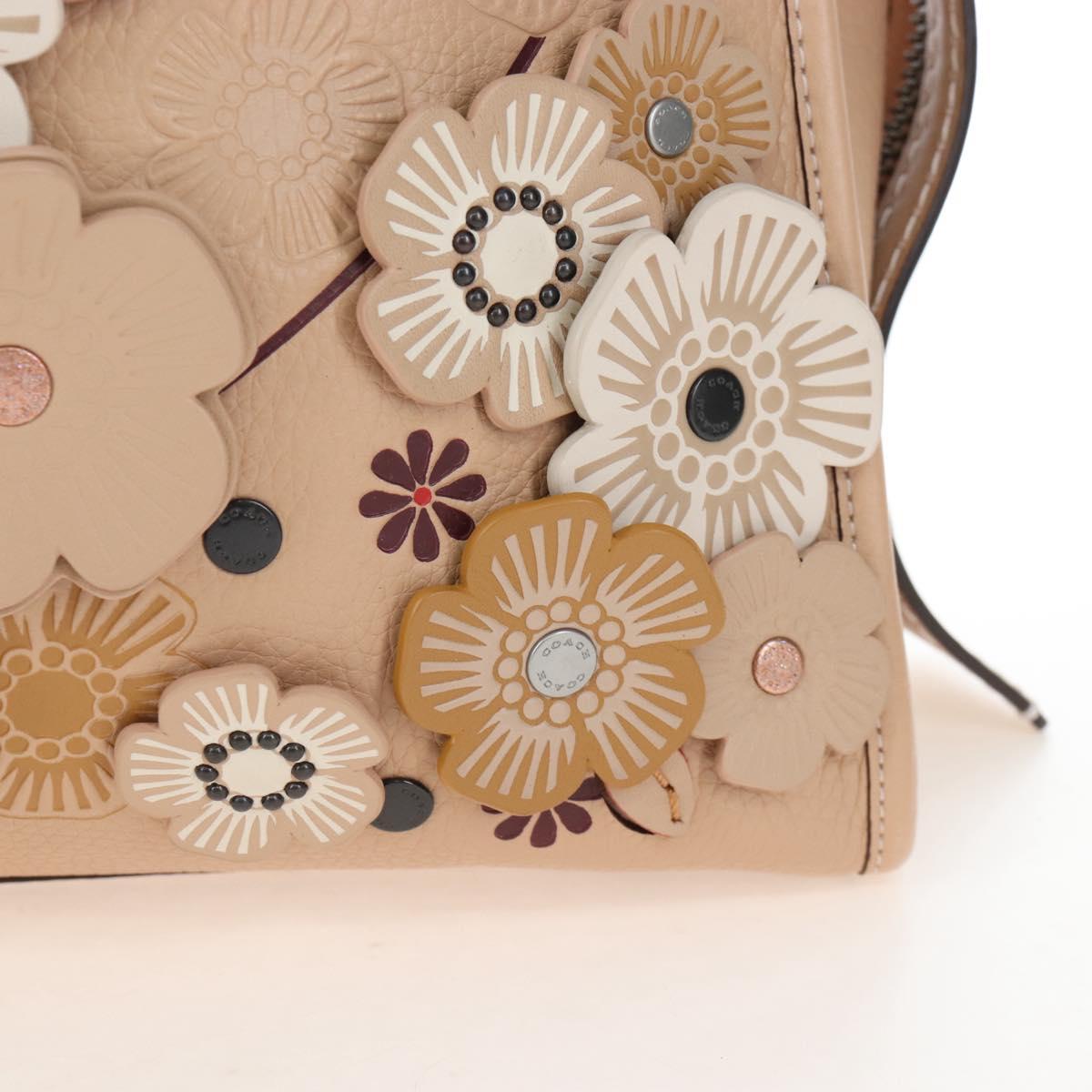 Coach Rogue 31 Hand Bag Leather Beige Auth am7357V