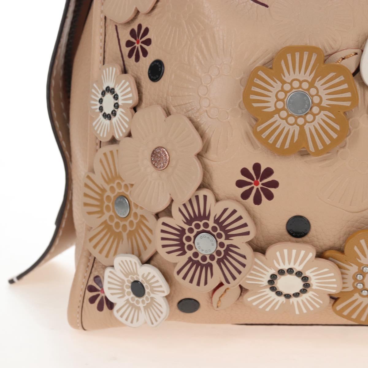 Coach Rogue 31 Hand Bag Leather Beige Auth am7357V