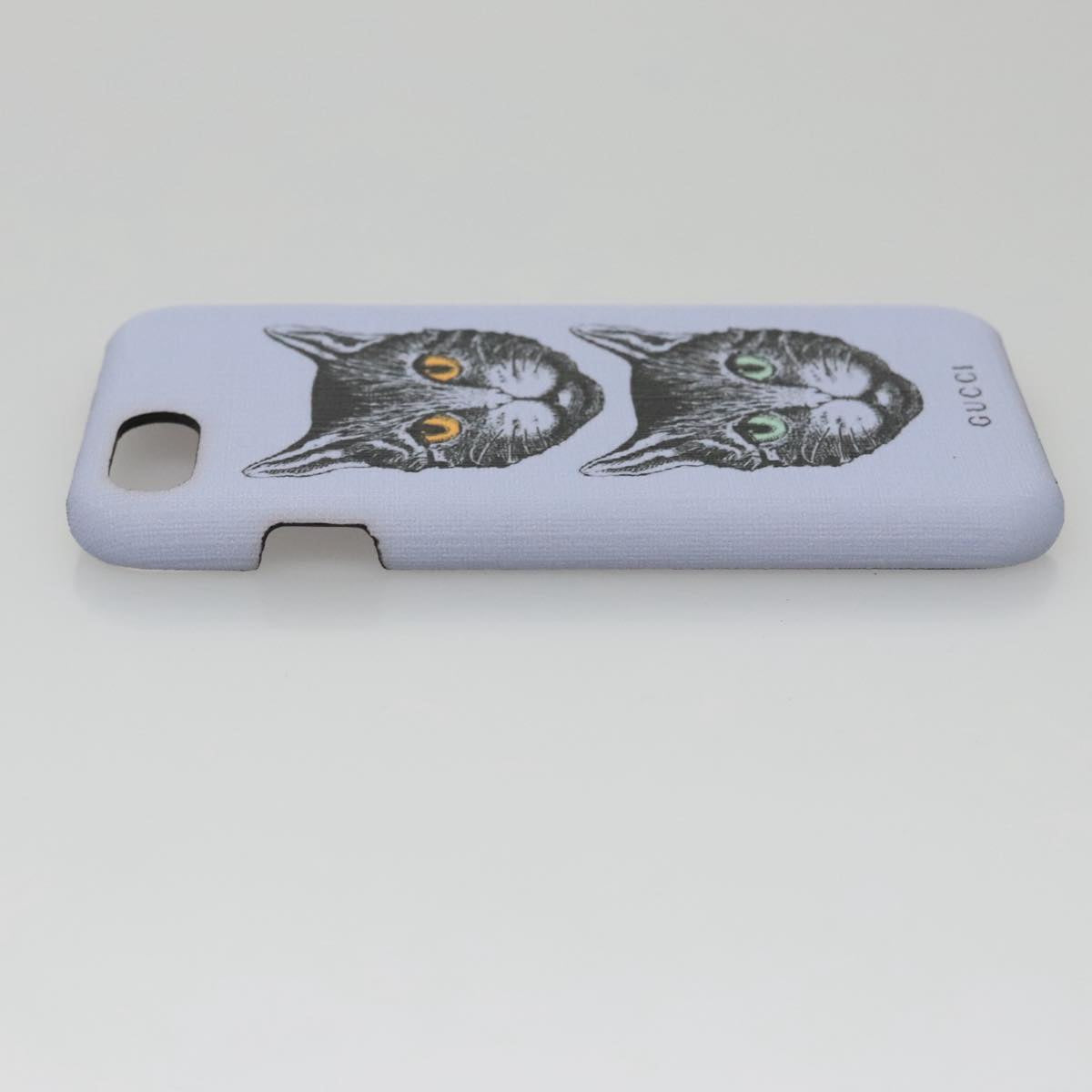 GUCCI Cat iphone8 iPhone Case PVC Leather Purple 548889 Auth am7392