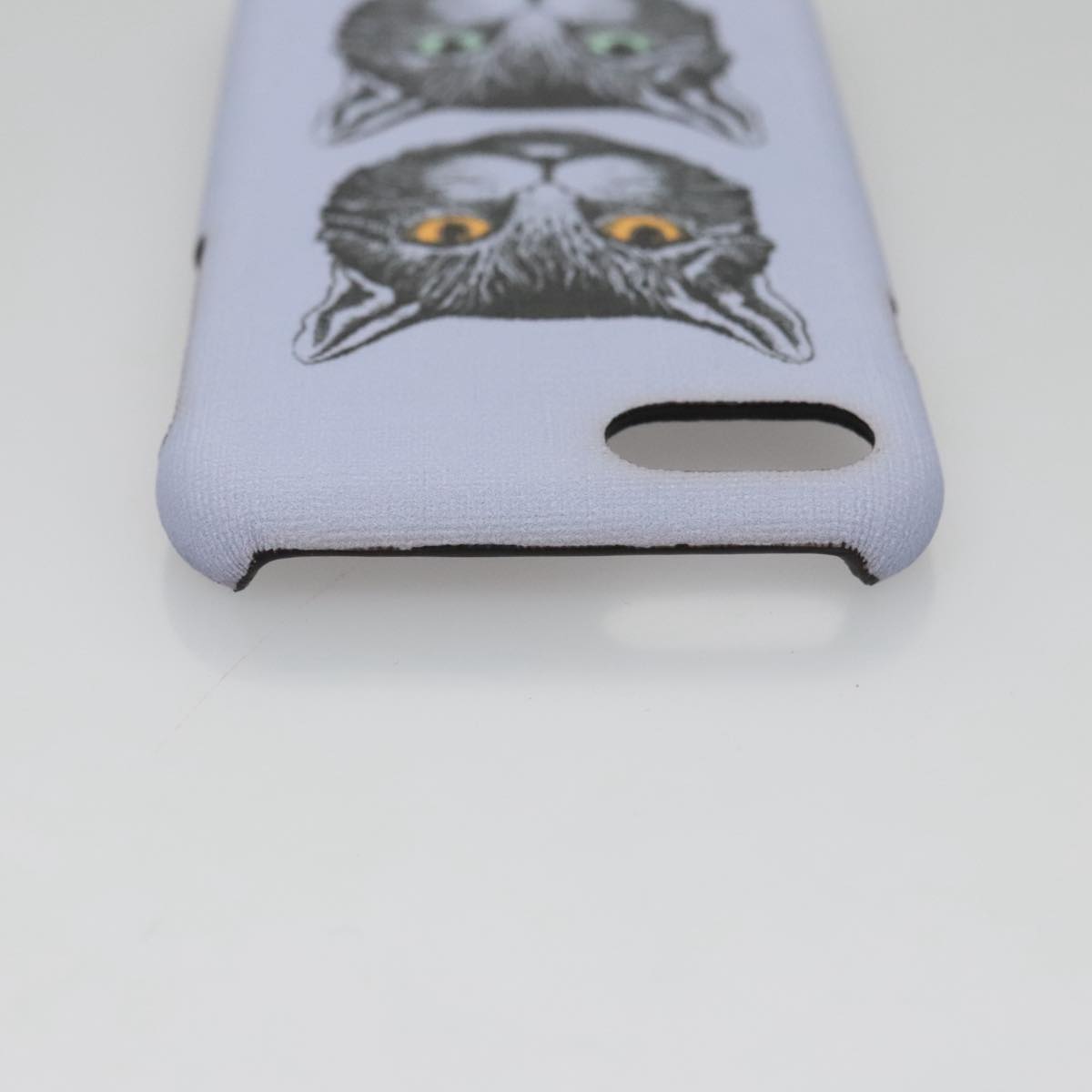 GUCCI Cat iphone8 iPhone Case PVC Leather Purple 548889 Auth am7392